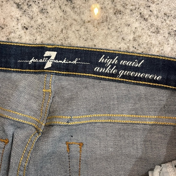 7 For All Mankind Dark Blue Skinny Jeans High waist ankle Gwenevere - Picture 3 of 4